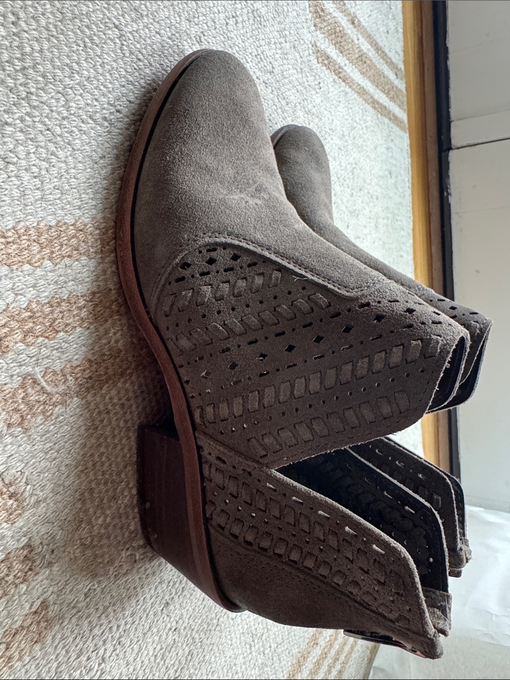 Vince Camuto Taupe Suede Ankle Booties - Picture 5 of 6